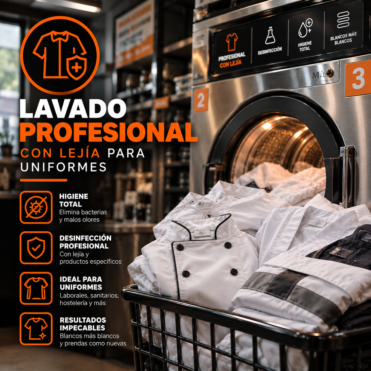 Lavado profesional para uniformes
